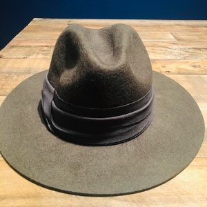 Zara Olive Green Felt Fedora